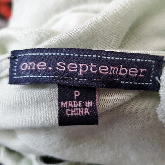 One September Mint‎ Green Floral Sewn Shoulder Blouse Top Womens Size P - Picture 6 of 6